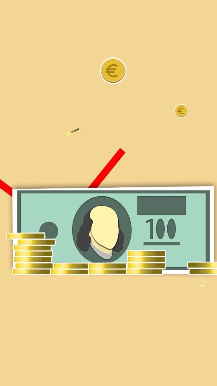 home-services-02 Creative illustration with dollar bill and coins representing financial concept on yellow background